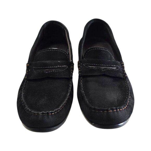 Munro Ramie Black Suede Penny Loafers Sz 6.5 - Picture 3 of 10